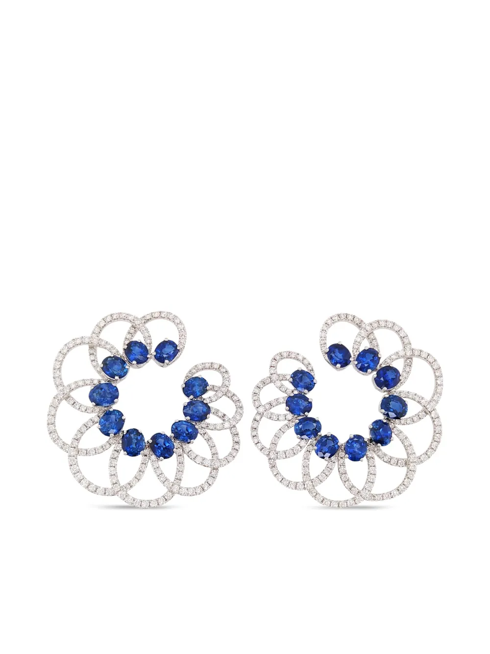 18kt white gold sapphire and diamonds earrings