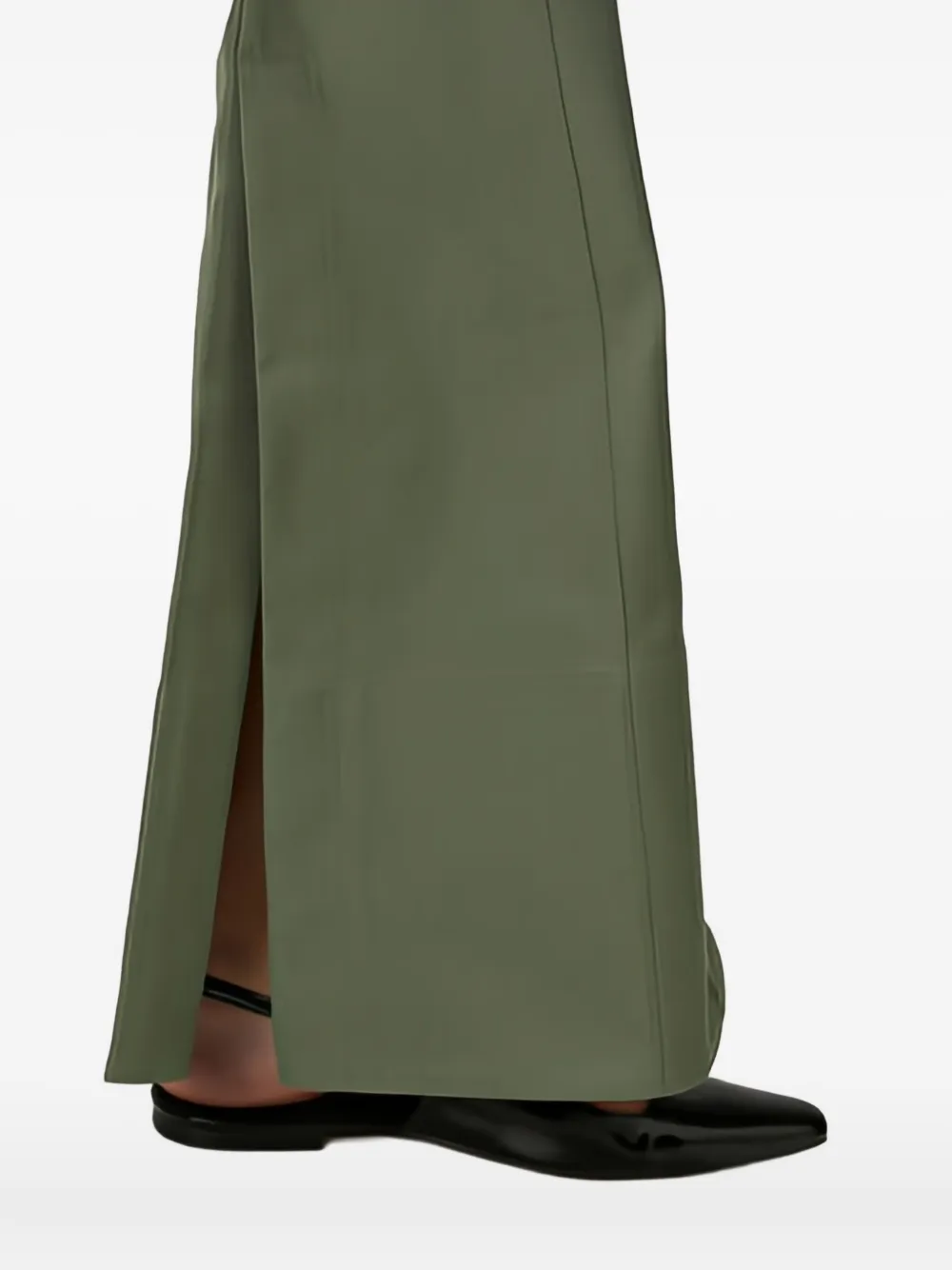 Nackiyé Mick Split-hem Flared Trousers In Green