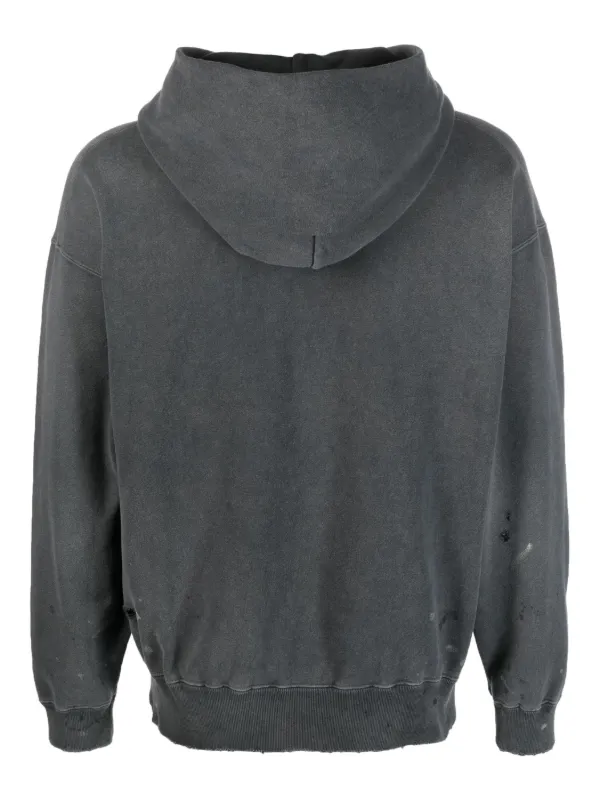 Neighborhood logo patch Distressed Cotton Hoodie Farfetch