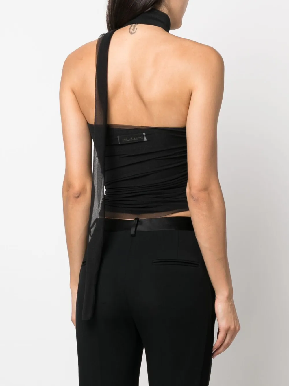 Ludovic De Saint Sernin Chiffon Halterneck Top In Black