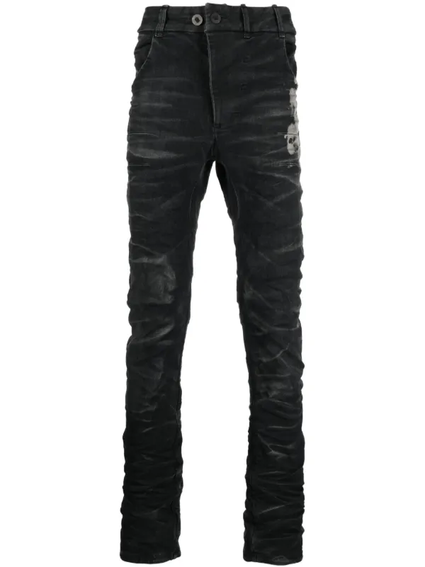 Boris Bidjan Saberi ブラック P11 ジーンズ　サイズ S Boris Bidjan Saberi P11 Low-crotch Tapered Jeans | Elixirgallery