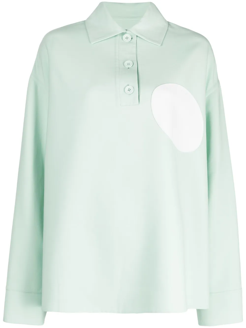 Shang Xia Womens Mint Spread-collar Contrast-patch Stretch-wool Blend Shirt