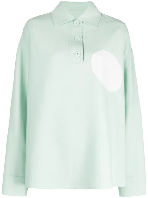 SHANG XIA playera tipo polo con detalle de parche