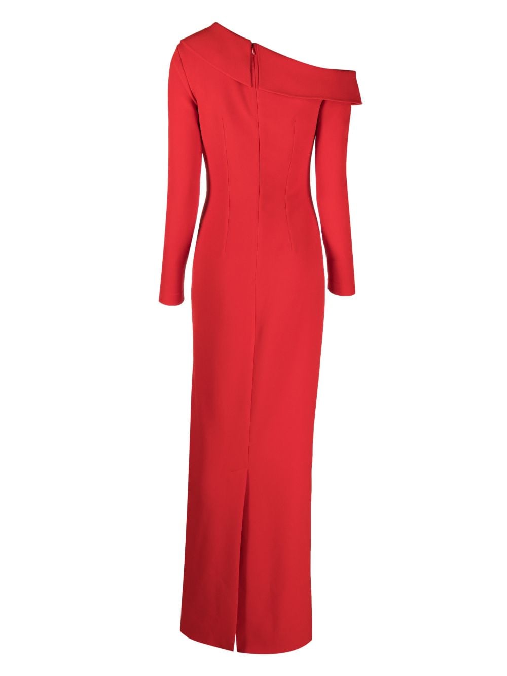 Shop Safiyaa Off-shoulder Long Gown In Red