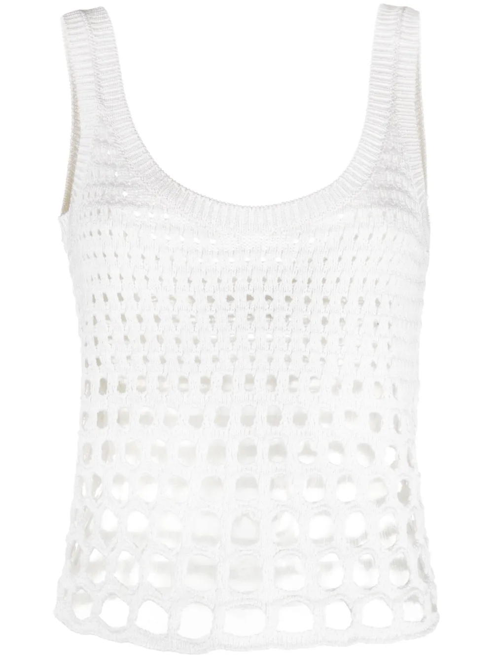 Chloé Open-knit Silk Tank Top In White
