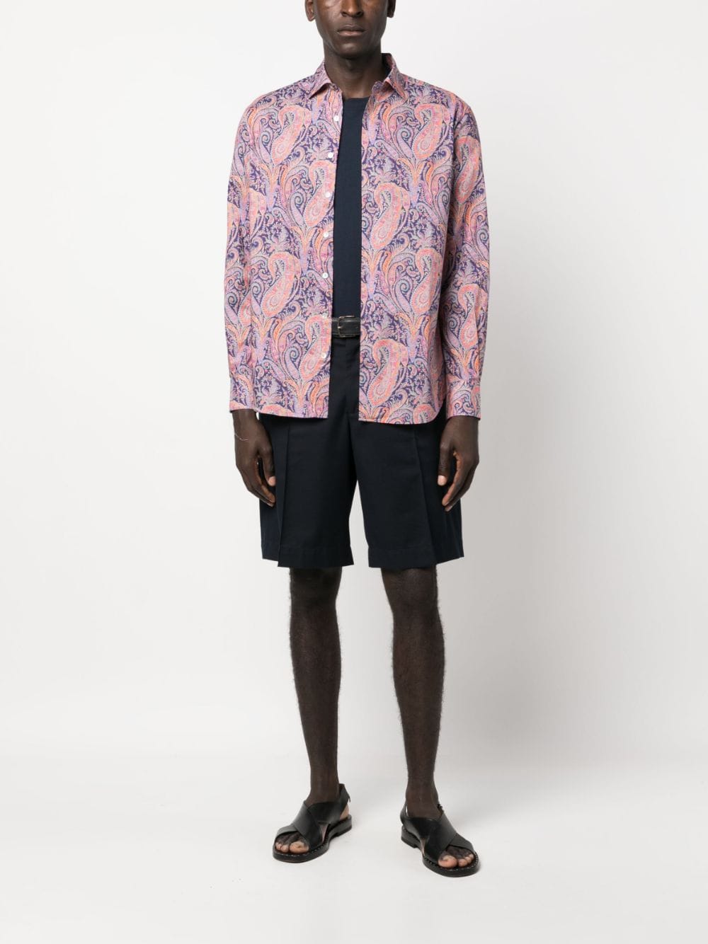 MC2 Saint Barth long-sleeve paisley-print cotton shirt - Paars