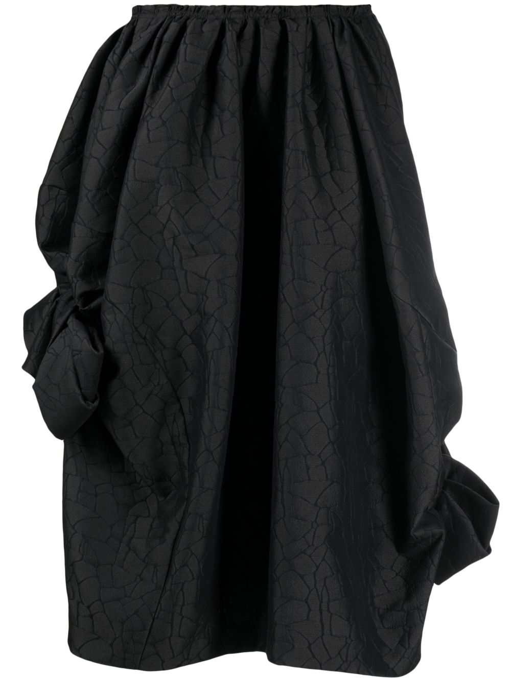 Comme Des Garçons Comme Des Garçons Asymmetric Ruched Midi Skirt In Schwarz