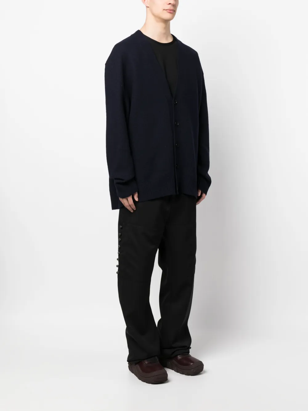  Jil Sander V-neck Wool Cardigan - Blue 