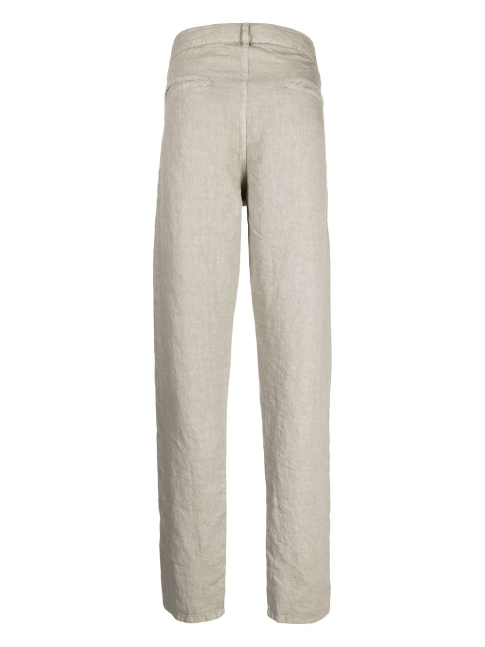 Shop Aspesi Straight-leg Linen Trousers In Braun