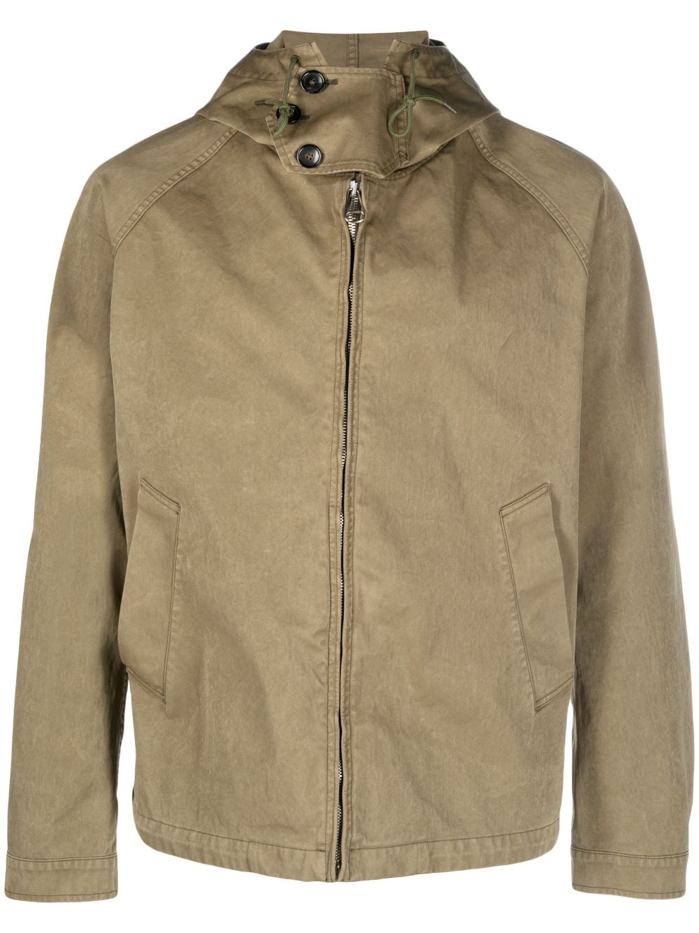 Shop Ten C Lightweight Hooded Jacket In Green