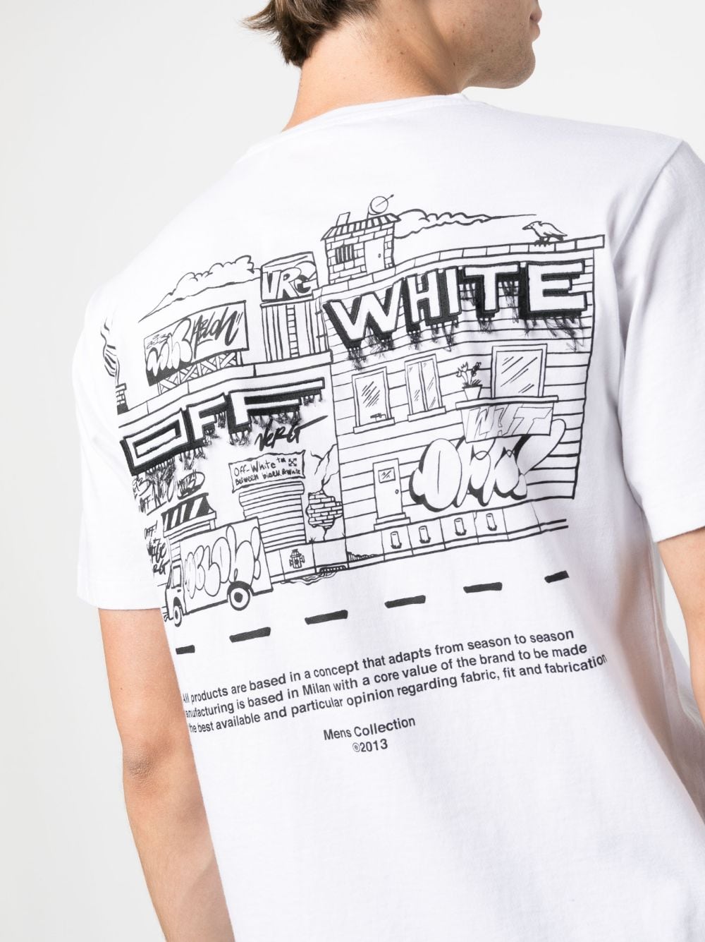 Shop Off-white Graphic-print Cotton T-shirt In White