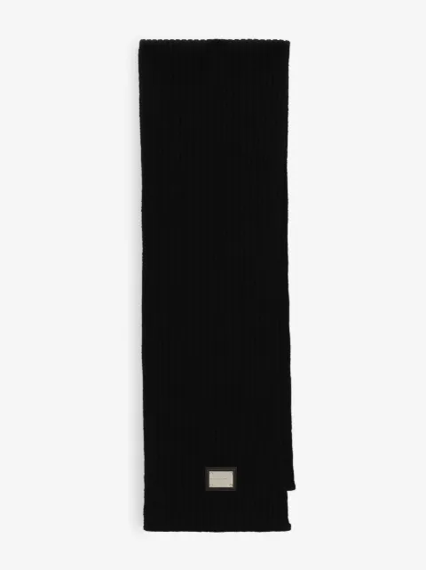 Dolce & Gabbana Kids logo-plaque knitted scarf