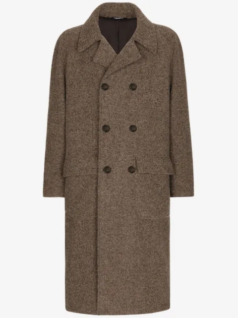 Dolce & Gabbana mélange-effect double-breasted coat