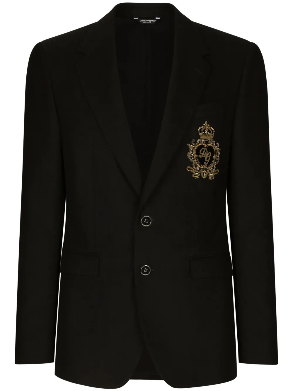 embellished crest single-breasted blazer