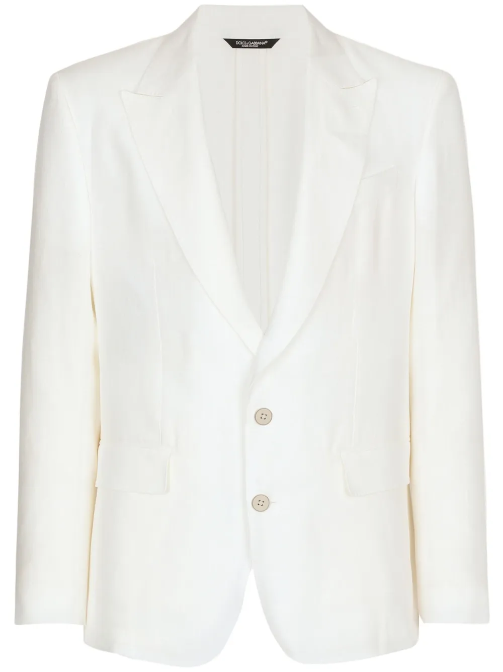 Dolce & Gabbana Single-breasted Linen Sicilia Blazer In White