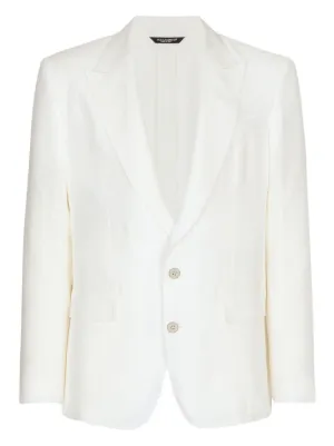 Dolce & Gabbana Blazer De Seda Com Abotoamento | Branco | FARFETCH BR