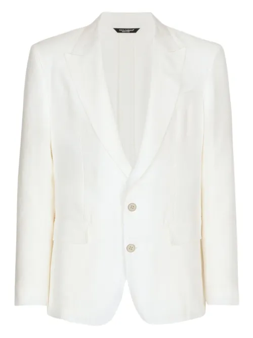 Blazer en lin à simple boutonnage - Dolce & Gabbana - Modalova