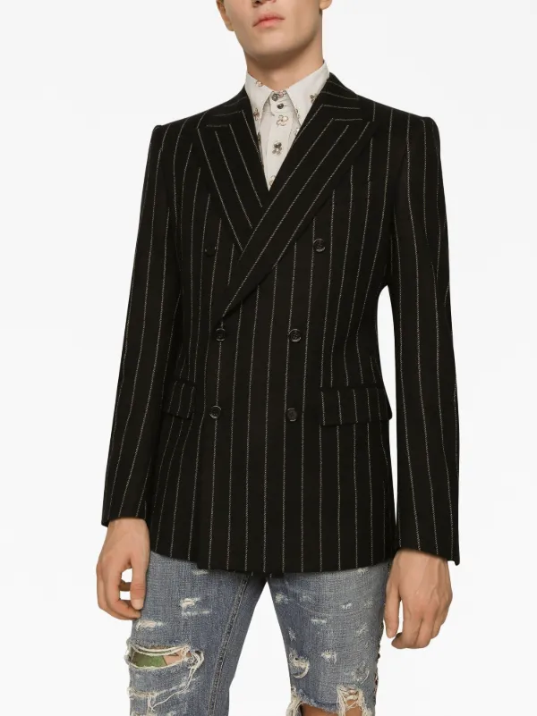 Dolce & Gabbana Pinstripe double-breasted Blazer | Black