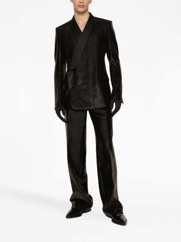 Dolce & Gabbana スパンコール シングルジャケット | ブラック Dolce & Gabbana スパンコール シングルジャケット | ブラック
