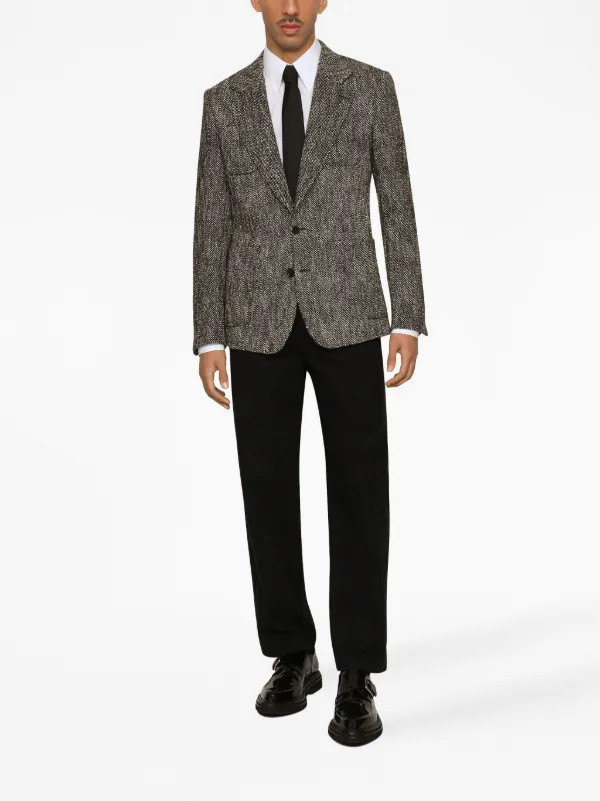 ジャケット DOLCE&GABBANA ANTHRACITE GREY TWEED DOUBLE-BREASTED JACKET Dolce & Gabbana single-breasted Herringbone Jacket | Grey