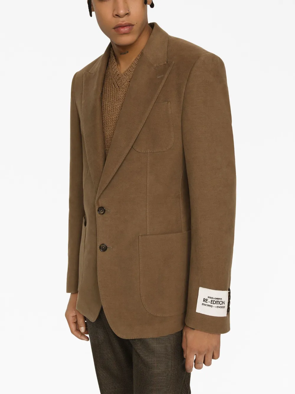 Dolce and Gabbana 54 （IT）-ダークブラウンジャケット Dolce & Gabbana single-breasted Suit Jacket | Neutrals | FARFETCH CA