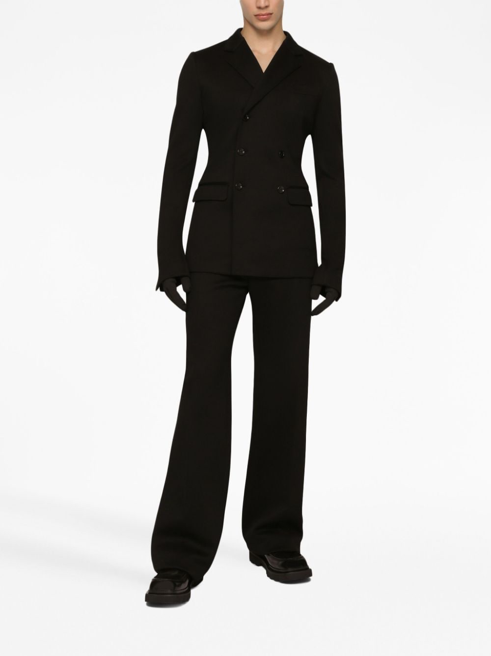 Shop Dolce & Gabbana Double-breasted Notched-lapels Blazer In Black