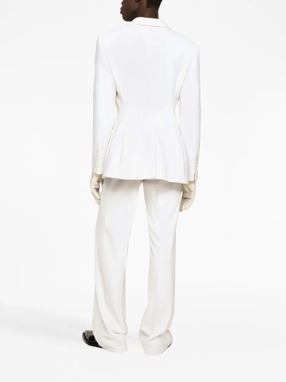 Dolce & Gabbana Double-breasted Stretch Wool Crepe Dolce-fit Jacket In White