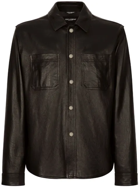 Dolce & Gabbana button-up leather shirt