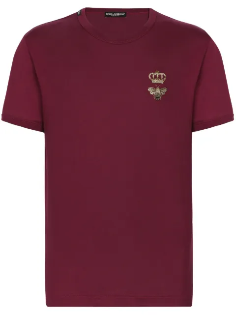 Dolce & Gabbana motif-embroidered cotton T-shirt