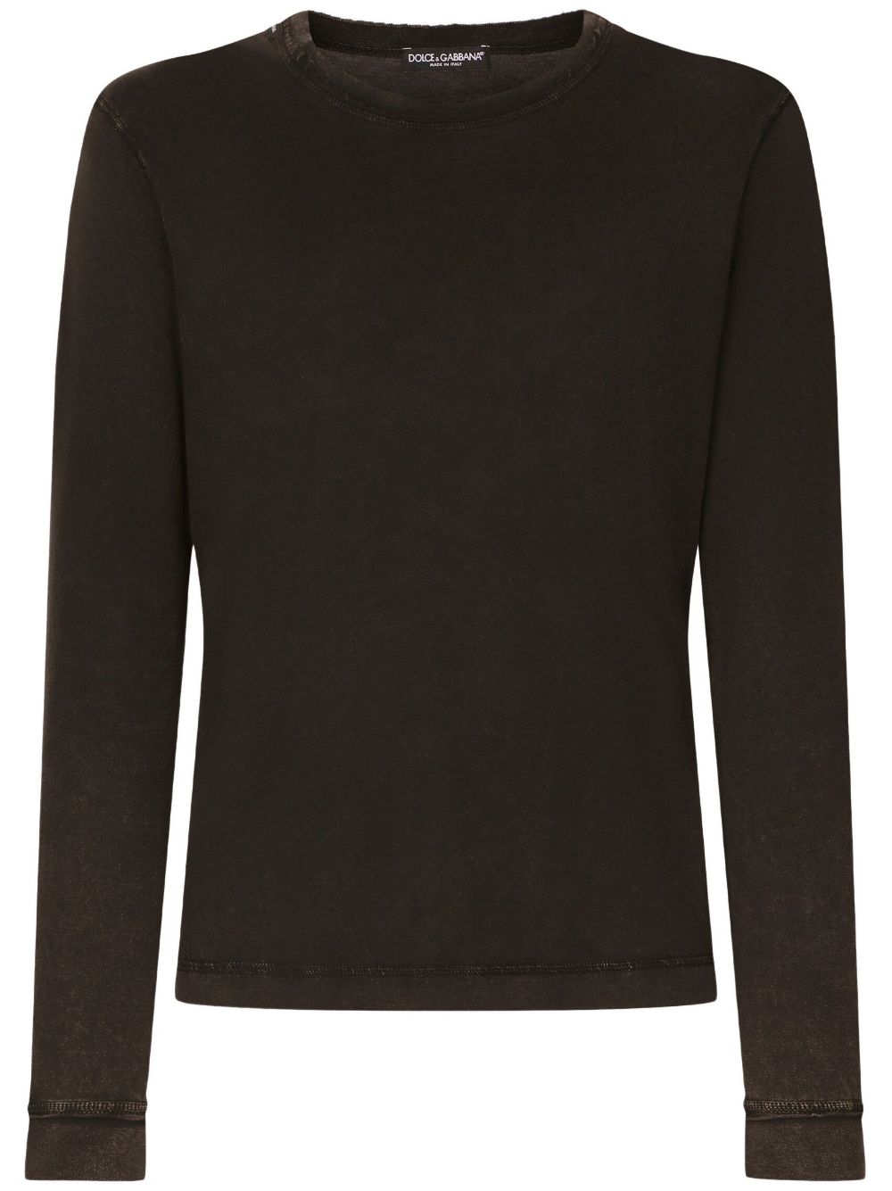 Shop Dolce & Gabbana Crew-neck Cotton Sweatshirt In Black