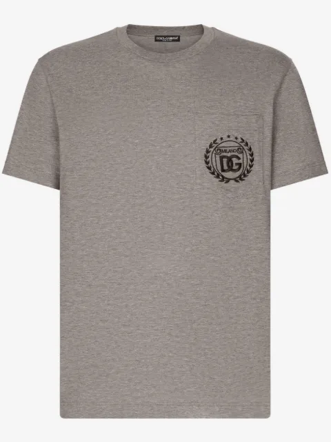 Dolce & Gabbana playera de algodón con logo bordado