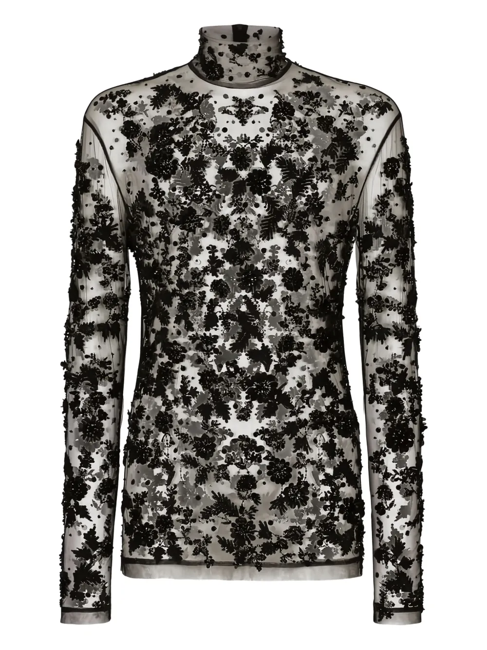 Dolce & Gabbana top de tul con cuello de tortuga | negro | Image 1