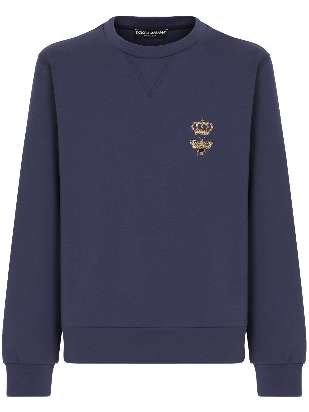 bee-embroidered cotton sweatshirt