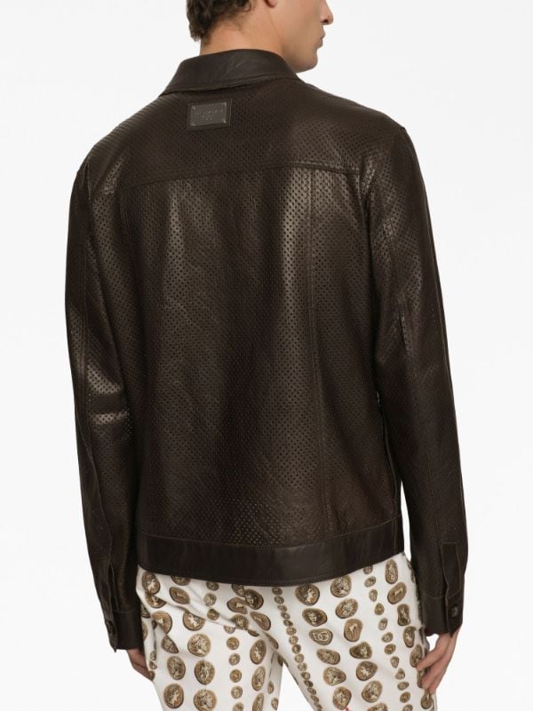 Perforated hotsell leather shirt