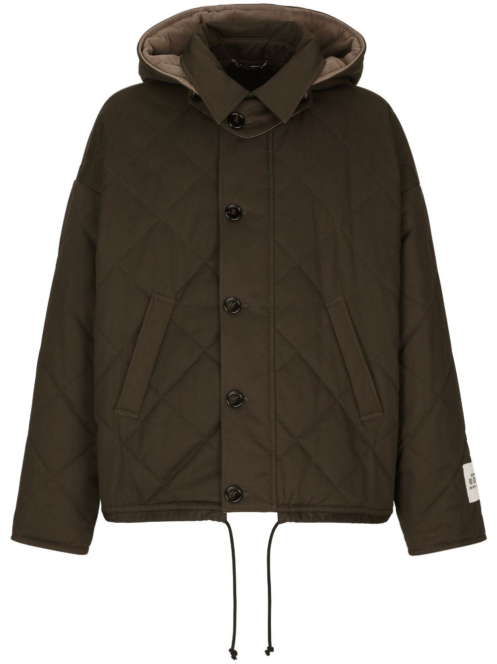 Dolce & Gabbana Diamond-quilt Padded Jacket In Brown