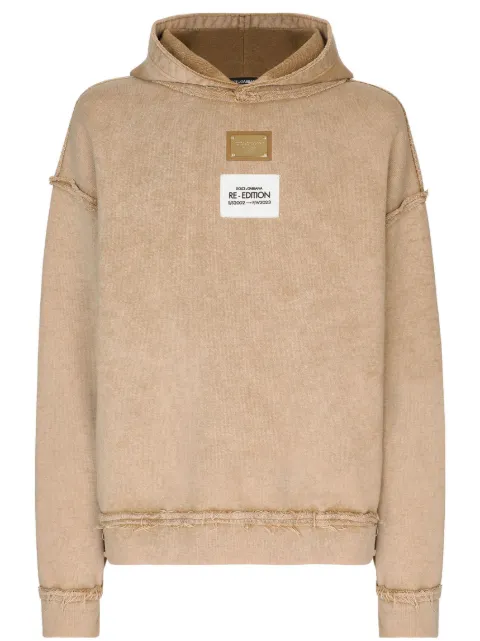 Dolce & Gabbana logo-patch long-sleeved hoodie 