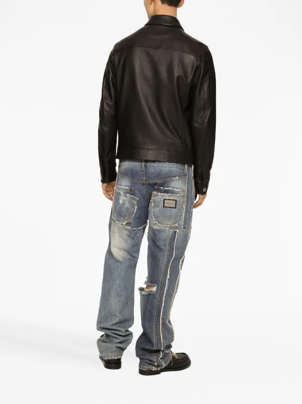DOLCE&GABBANA レザーコート Dolce & Gabbana Belted Leather Coat | Black | FARFETCH