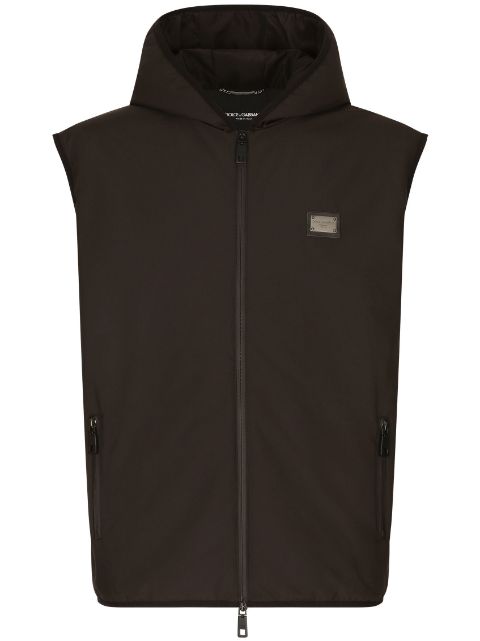 Dolce & Gabbana logo-plaque hooded gilet