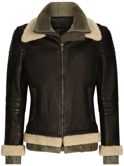 Dolce & Gabbana Jaqueta biker com sobreposição