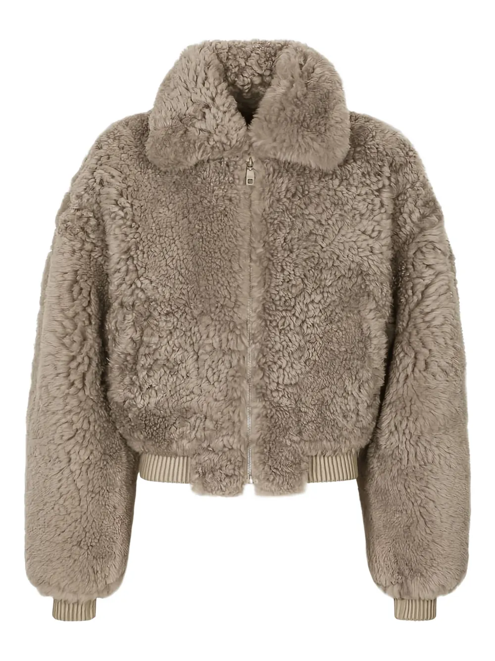 Dolce & Gabbana shearling zip-up jacket | Neutrals | Image 1