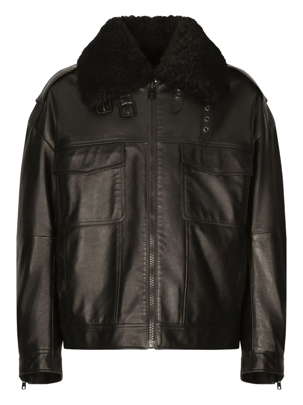 Dolce & Gabbana zip-up leather jacket | Black | Image 1