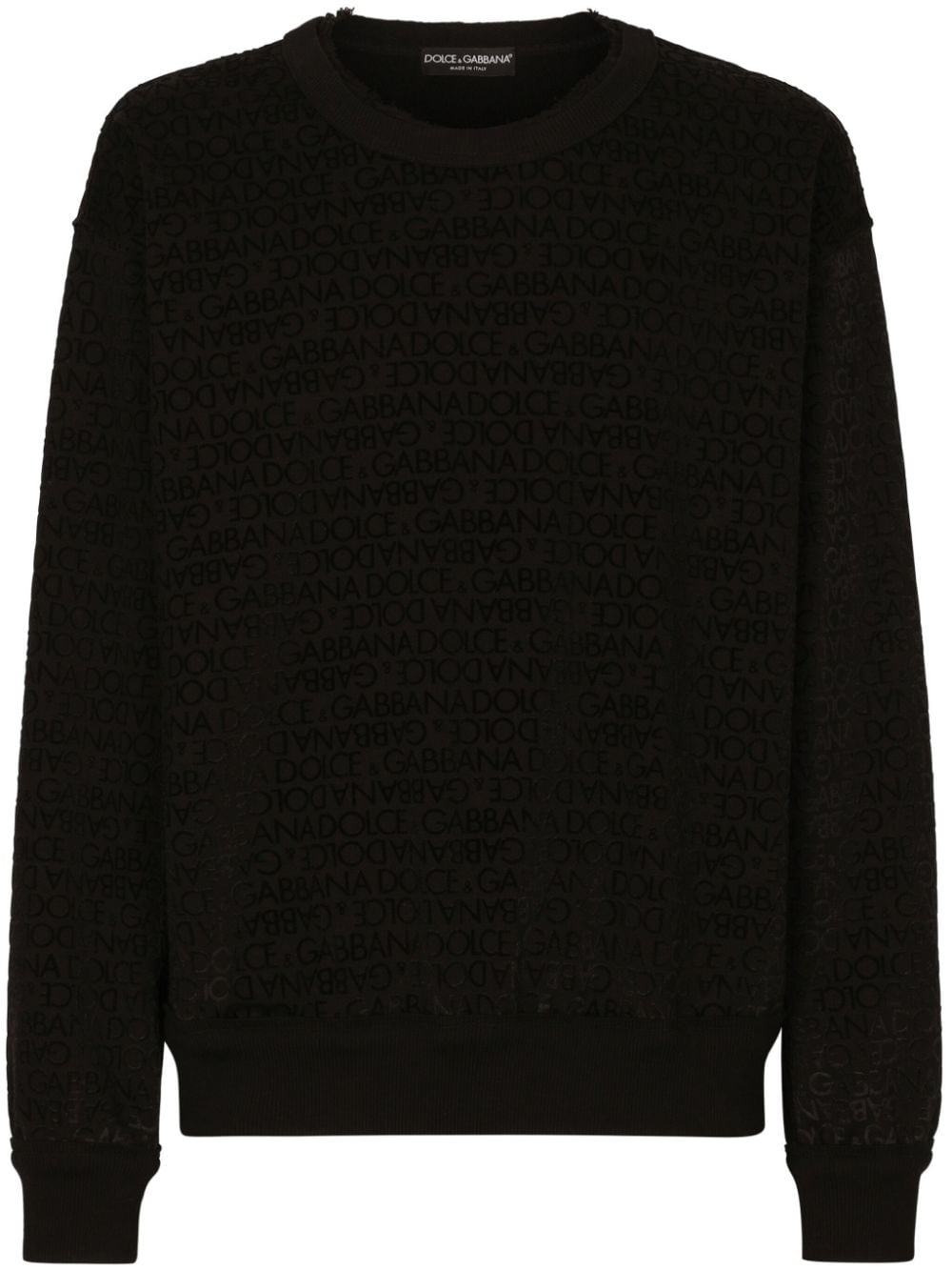 Shop Dolce & Gabbana Logo-print Cotton Sweatshirt In Black