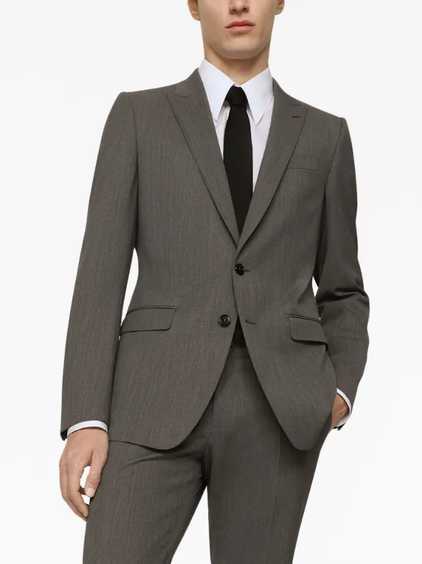 DOLCE & GABBANA グレー スーツ Dolce & Gabbana single-breasted Suit | Grey | FARFETCH