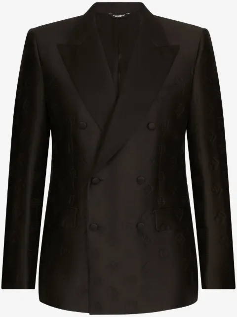Dolce & Gabbana double-breasted monogram-print suit