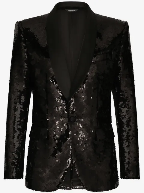 Dolce & Gabbana sequined single-breasted Sicilia-fit tuxedo suit