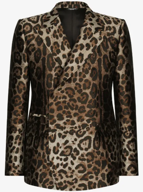 Dolce & Gabbana double-breasted leopard-print suit