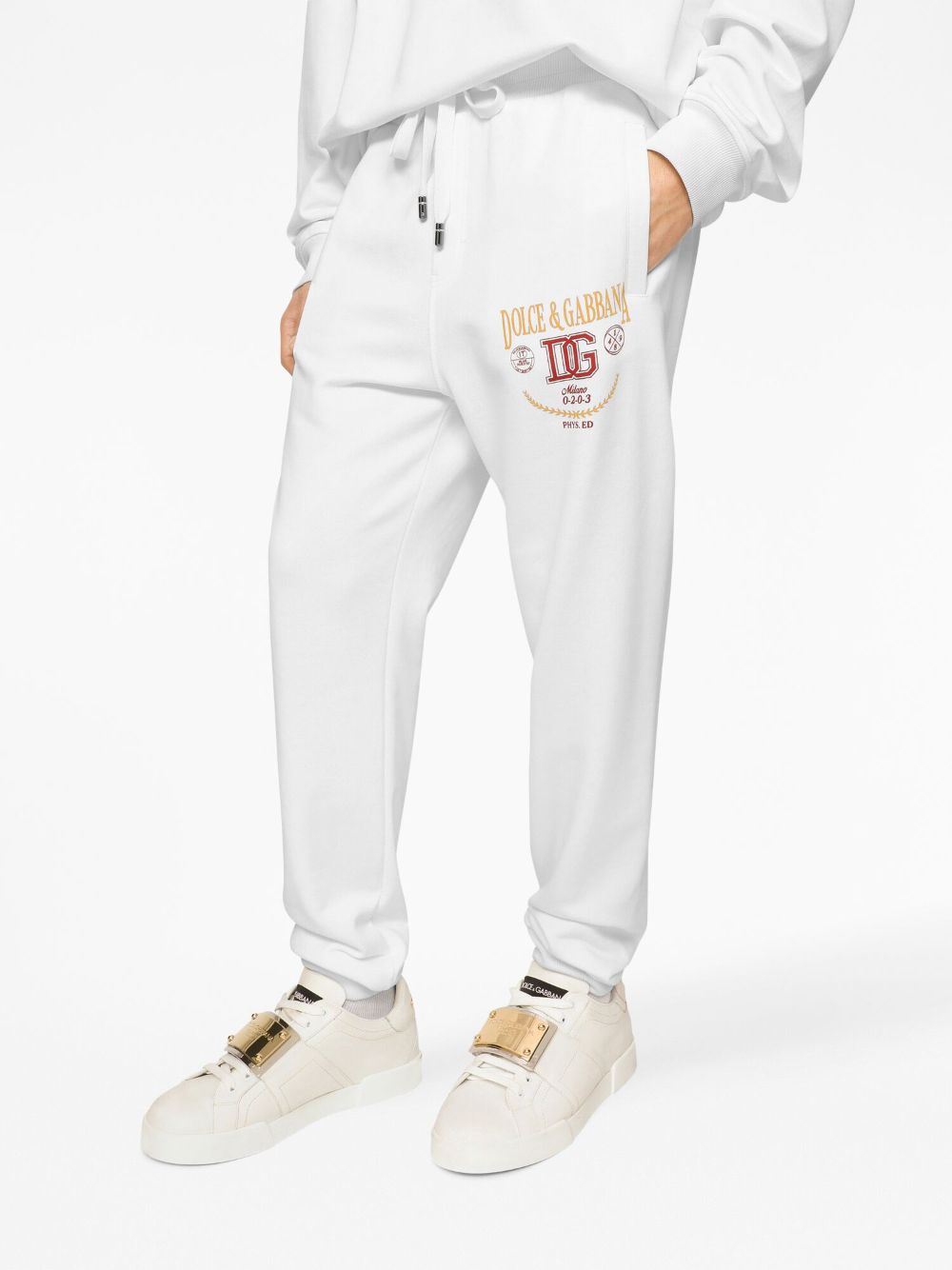 Shop Dolce & Gabbana Logo-print Track Pants In White