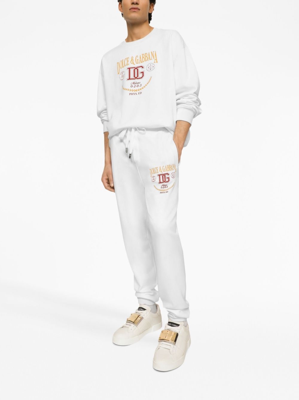 Shop Dolce & Gabbana Logo-print Track Pants In White