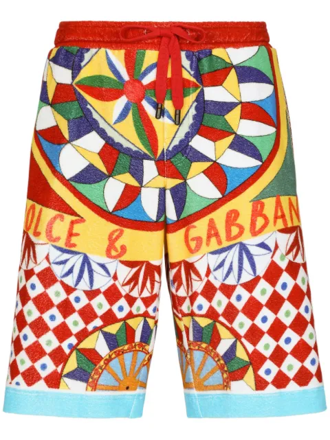 Dolce & Gabbana Carreto-print cotton bermuda shorts
