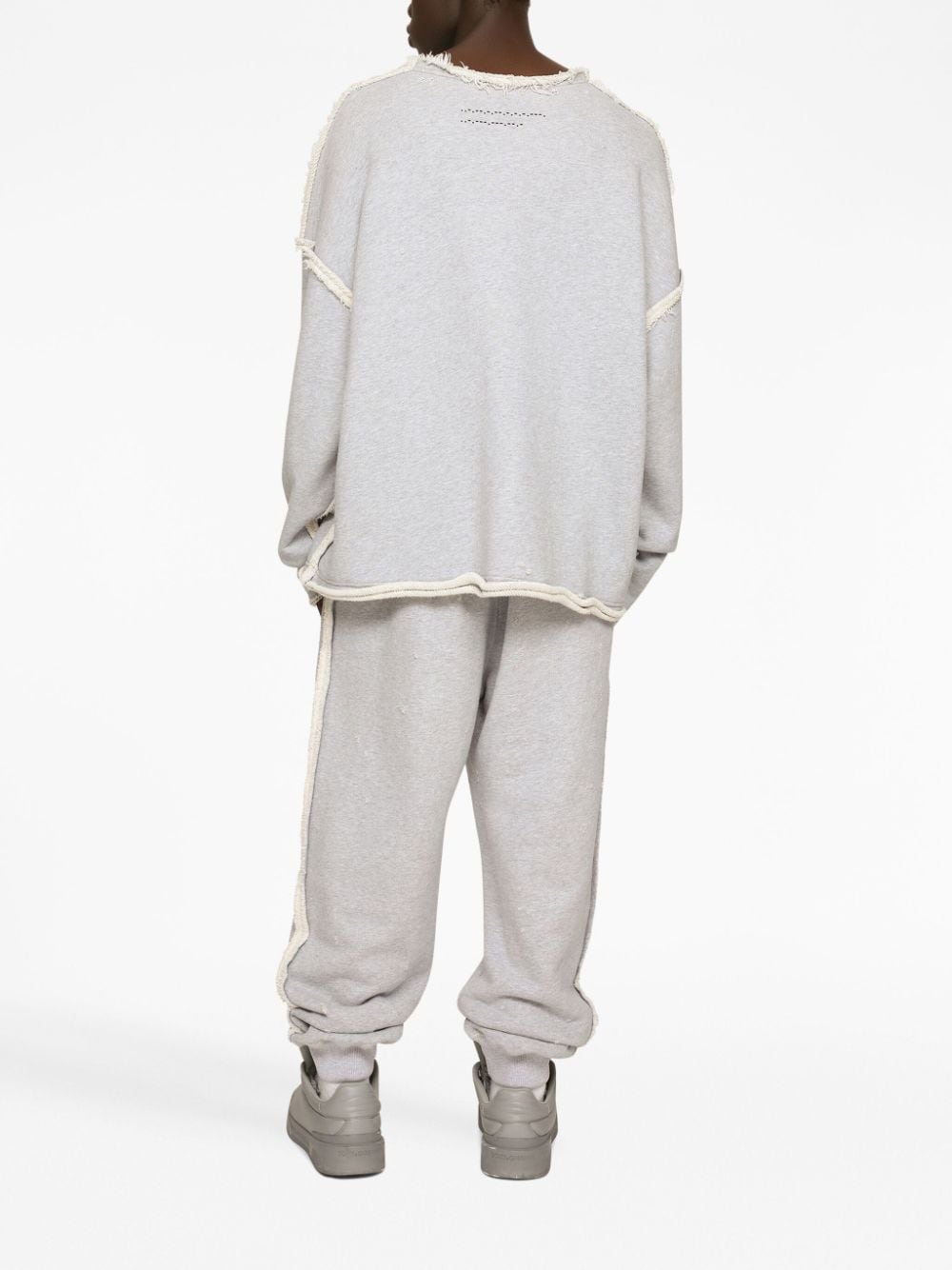 Shop Dolce & Gabbana Logo-print Cotton Track Pants In Grey